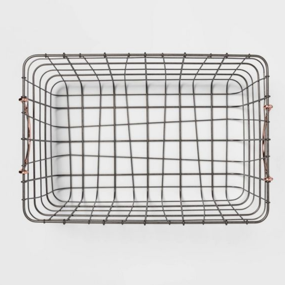 NWOT THRESHOLD Wire Basket with Copper Handle - Picture 3 of 6